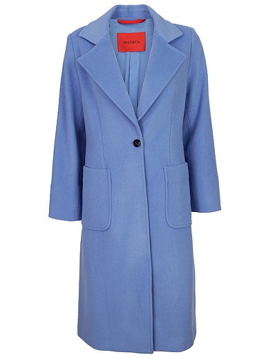 Голубое пальто с поясом MAX&CO - 1124509410135 - Фото 3
