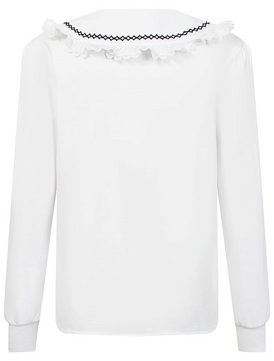 Белая блуза со съемным бантом Aletta - 1034509282925 - Фото 4