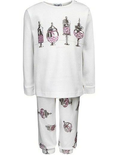 Хлопковая пижама с принтом конфеты Sottocoperta - 0212109681152 - Фото 1