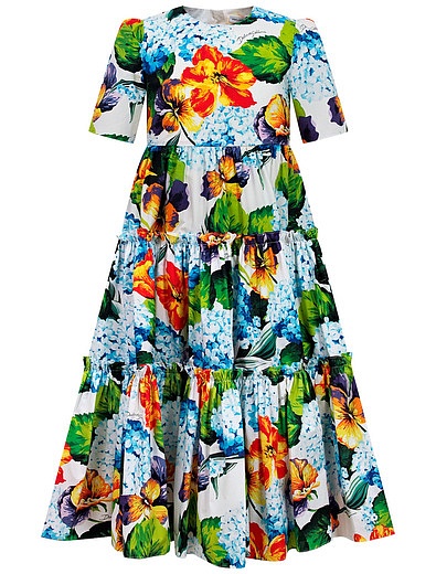 Платье длины макси с цветочным принтом Dolce & Gabbana - 1054509274645 - Фото 1
