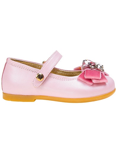 Розовые туфли с бархатными бантами и кристаллами Missouri - 2012609780038 - Фото 2