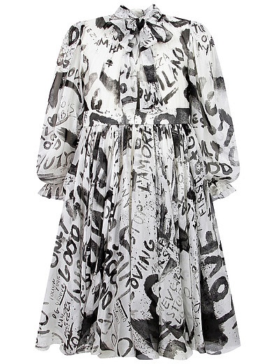 Шёлковое Платье с принтом граффити Dolce & Gabbana - 1054509189505 - Фото 1
