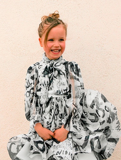 Шёлковое Платье с принтом граффити Dolce & Gabbana - 1054509189505 - Фото 2