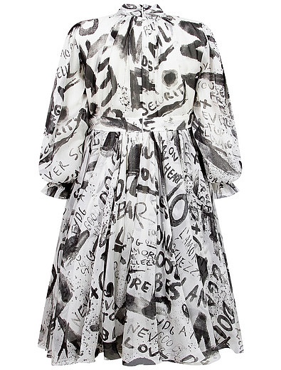 Шёлковое Платье с принтом граффити Dolce & Gabbana - 1054509189505 - Фото 3