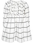 Платье в чёрно-белую клетку с оборками - 1053609780667