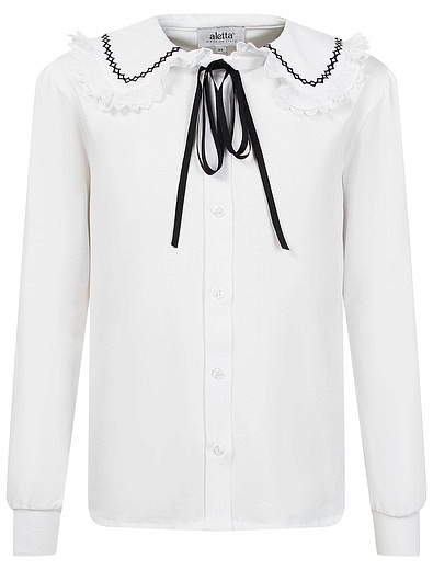 Белая блуза со съемным бантом Aletta - 1034509282925 - Фото 1