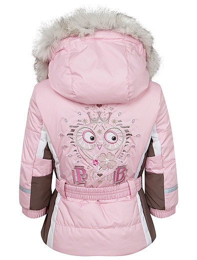 Куртка розовая с поясом и вышивкой на спине POIVRE BLANC - 1072609980211 - Фото 3