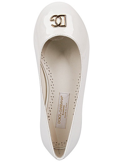 белые балетки с логотипом Dolce & Gabbana - 2014509185456 - Фото 4