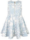 Бело-голубое платье с принтом пальмы - 1054609371541