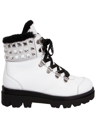 Белые ботинки с декором Missouri - 2034509180848 - Фото 2