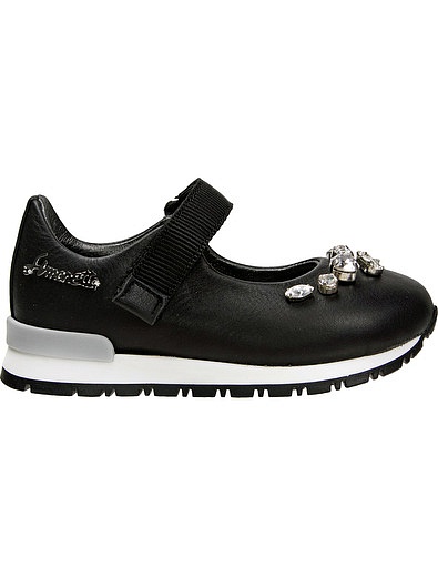 Черные туфли с кристаллами Simonetta - 2011109780340 - Фото 2