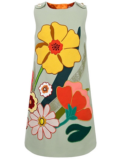 Платье с цветочной аппликацией Dolce & Gabbana - 1054509189444 - Фото 1