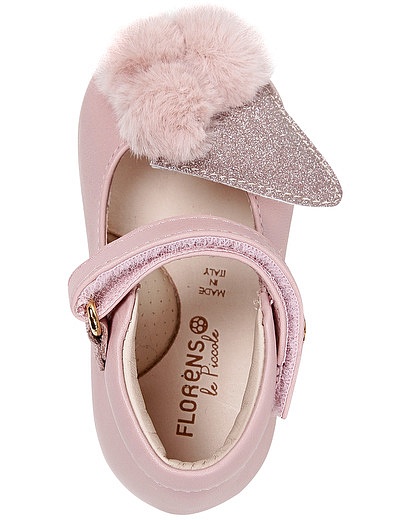 Розовые туфли с меховыми помпонами Florens - 2012609980018 - Фото 4