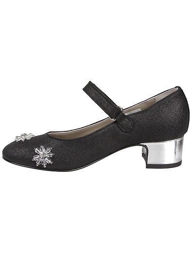 Черные туфли с цветочками Simonetta - 2011109980375 - Фото 3
