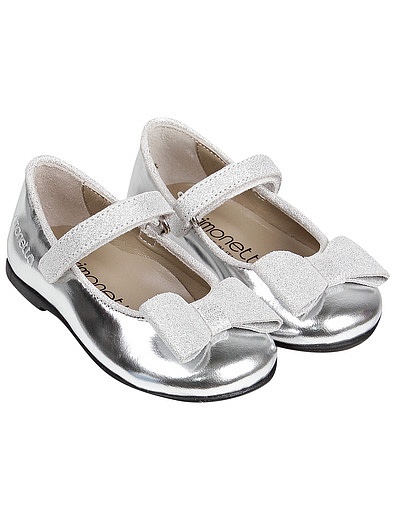 Серебряные туфли с бантиком Simonetta - 2014209980580 - Фото 1
