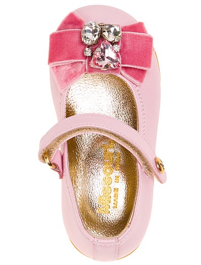 Розовые туфли с бархатными бантами и кристаллами Missouri - 2012609780038 - Фото 4