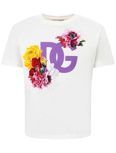 Футболка с цветочным принтом Dolce & Gabbana - 1134509281055 - Фото 1