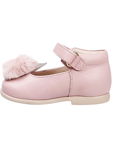 Розовые туфли с меховыми помпонами Florens - 2012609980018 - Фото 3