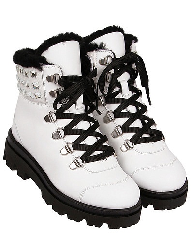 Белые ботинки с декором Missouri - 2034509180848 - Фото 1