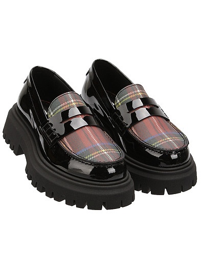 Лакированные туфли с принтом тартан Dolce & Gabbana - 2014509280014 - Фото 1