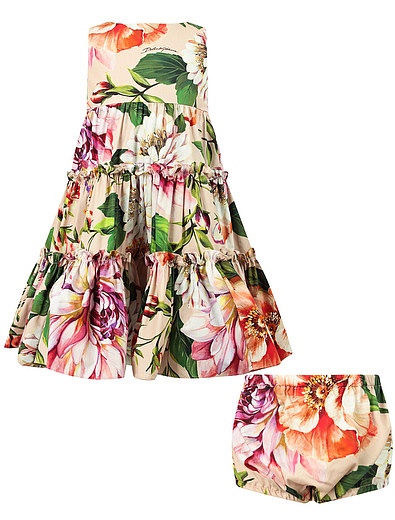 Платье с принтом цветы Dolce & Gabbana - 1054509077925 - Фото 1