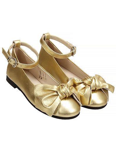 золотистые Туфли с бантами Florens - 2014509284029 - Фото 1
