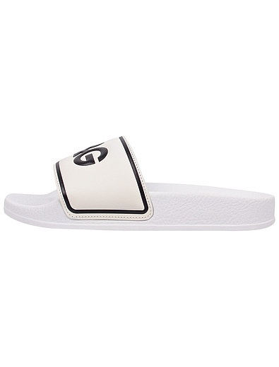 Белые Шлепанцы пляжные с логотипом Dolce & Gabbana - 2284519270149 - Фото 3