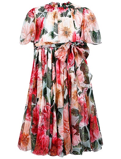 Шелковое платье с поясом Dolce & Gabbana - 1054509175584 - Фото 1