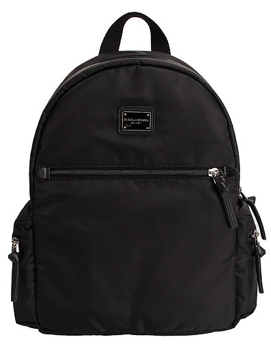 Черный рюкзак с логотипом из металла Dolce & Gabbana - 1504518380214 - Фото 1