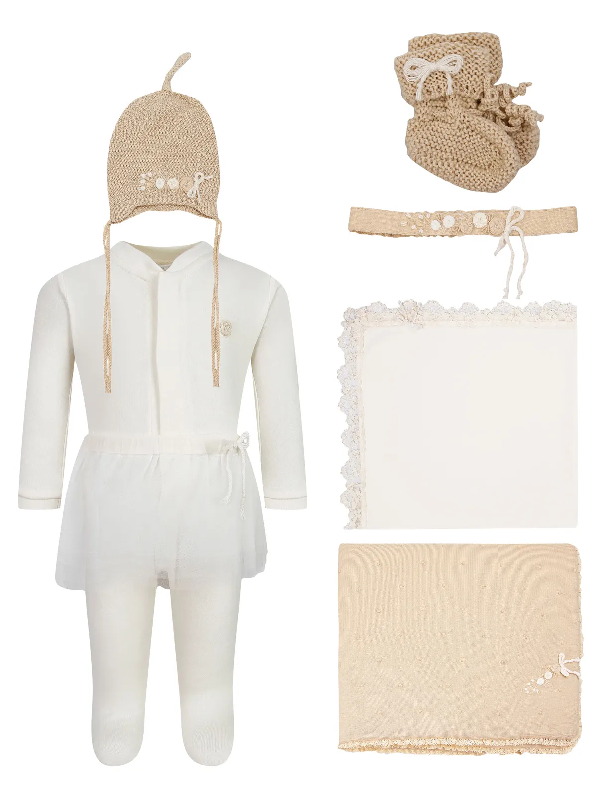 

Комплект из 7 шт. SabiSaraBara, Бежевый, 2627174