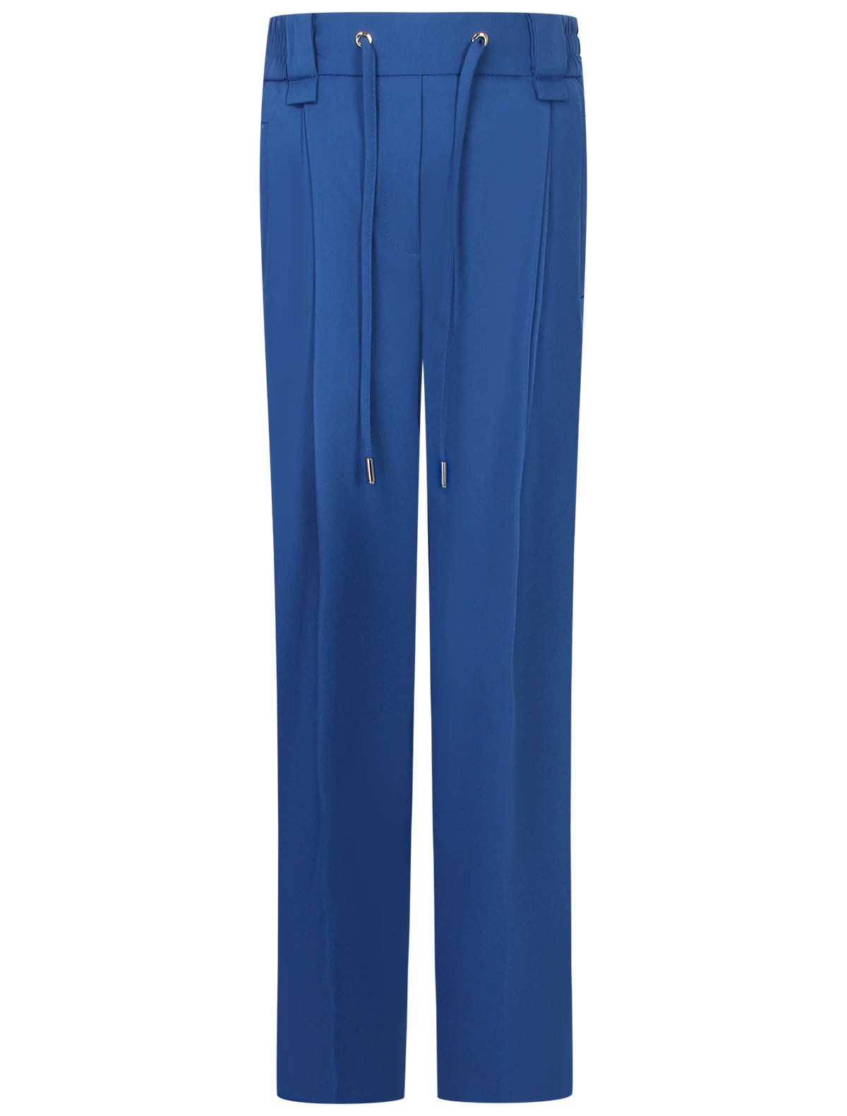 Васильковые брюки с защипами