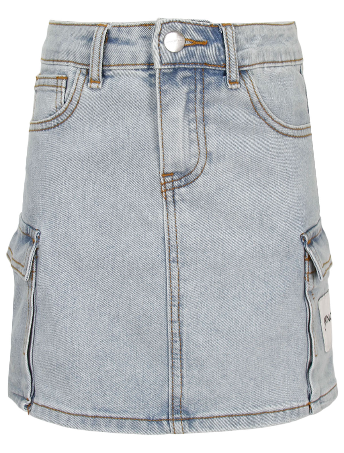 Джинсовая юбка с накладными карманами