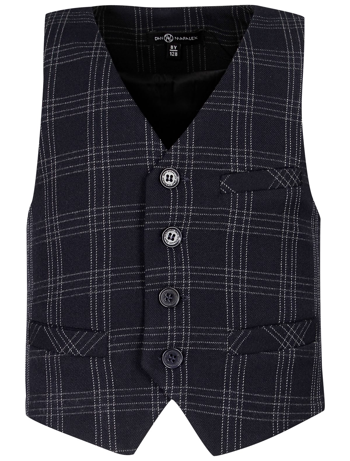 Синий клетчатый жилет