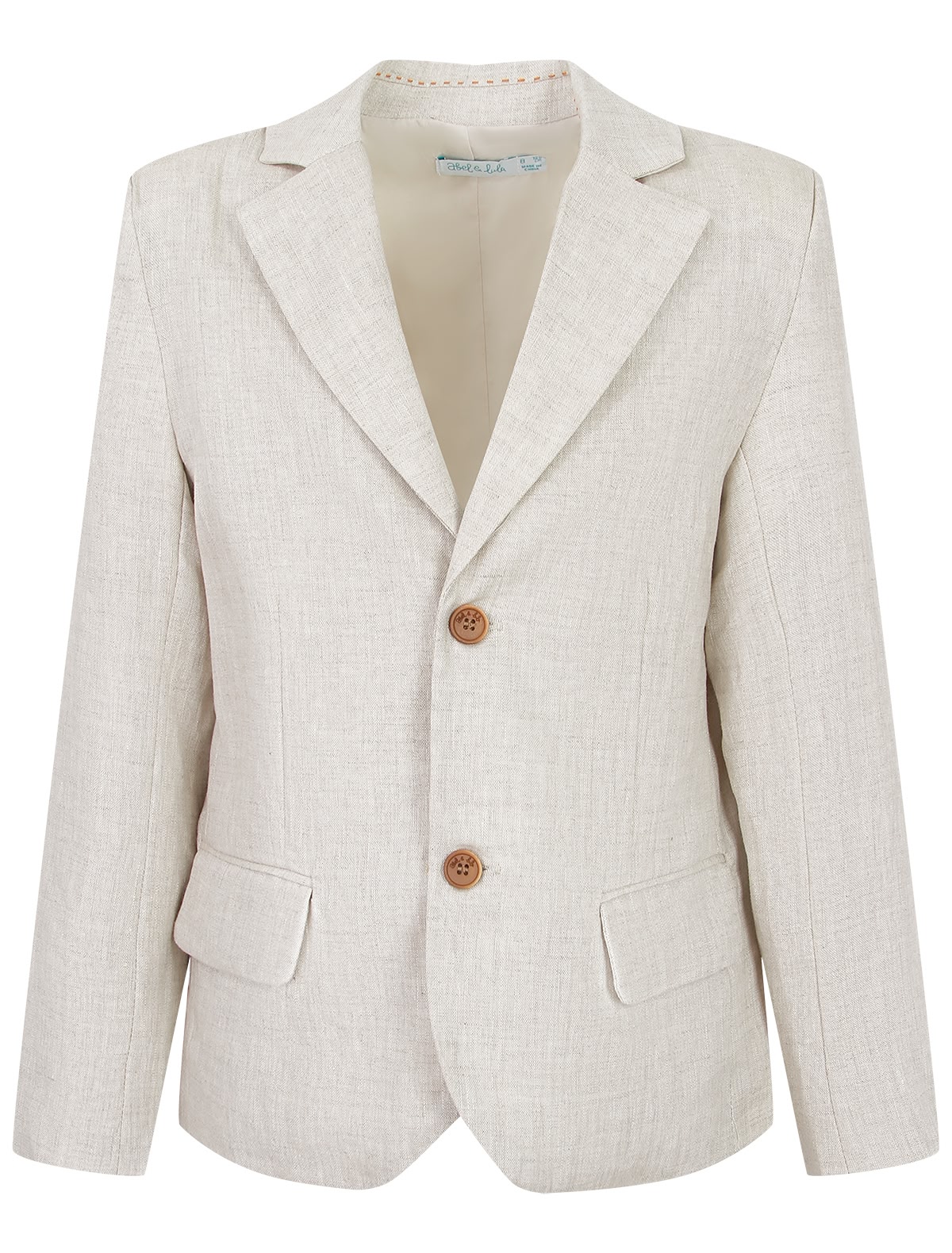 Бежевый пиджак из льна