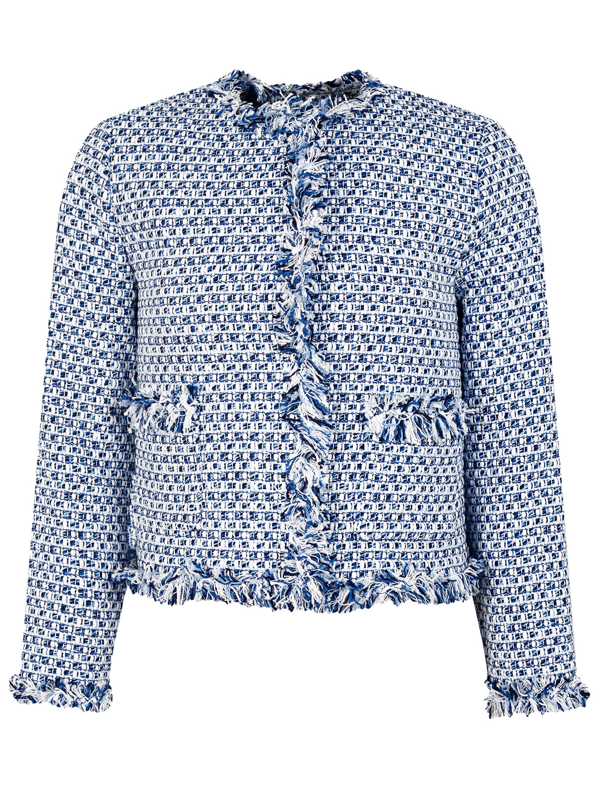 Голубой твидовый жакет