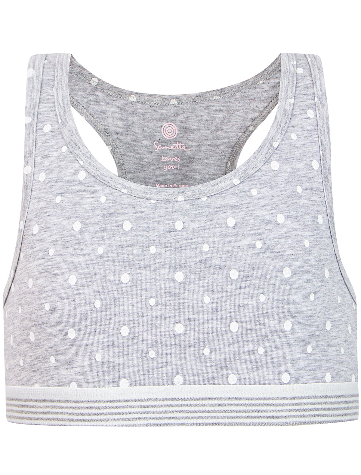 Серый бельевой топ в горошек