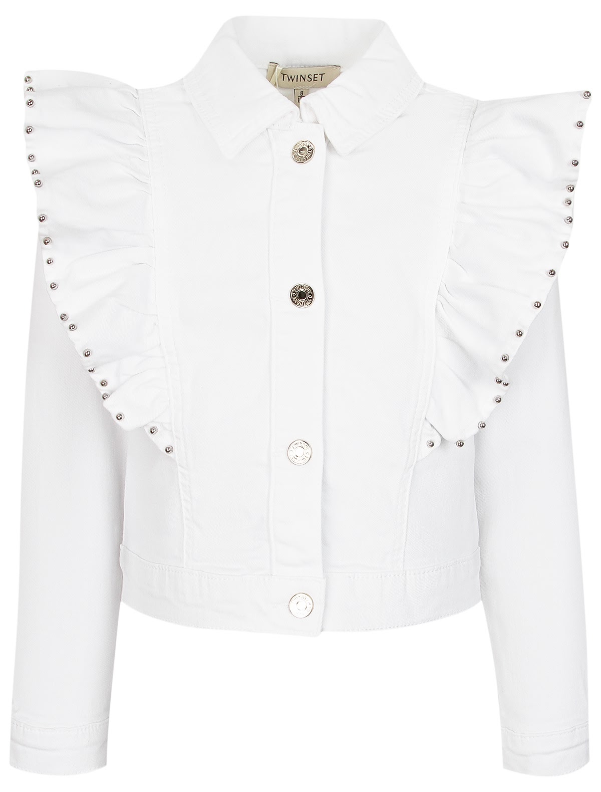 Джинсовая куртка с оборками