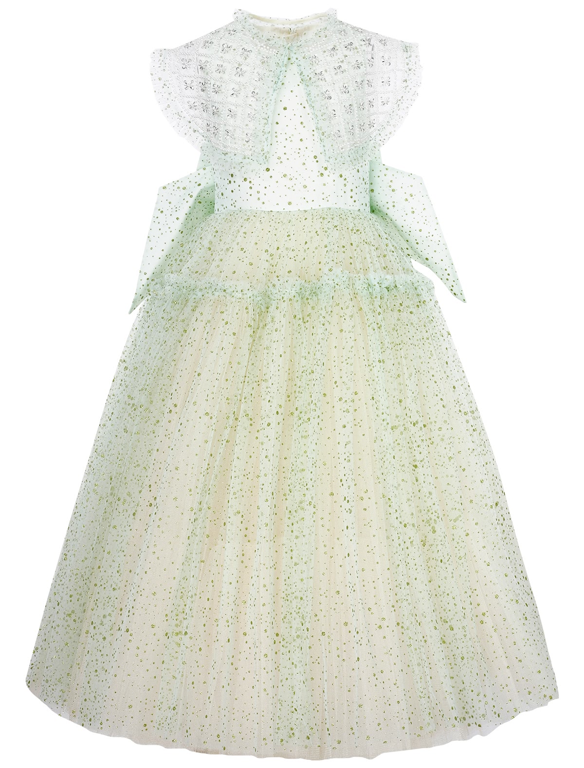 Нежно-зеленое воздушное платье