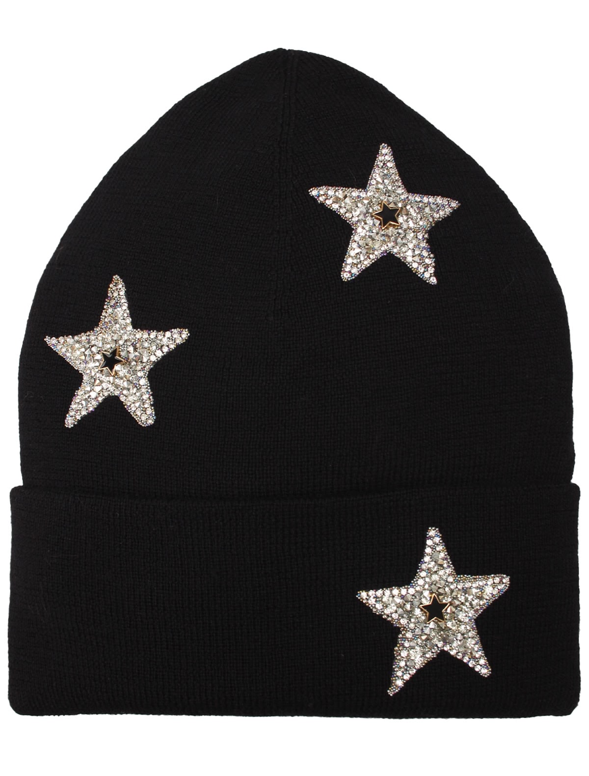 Чёрная шапка со звёздами