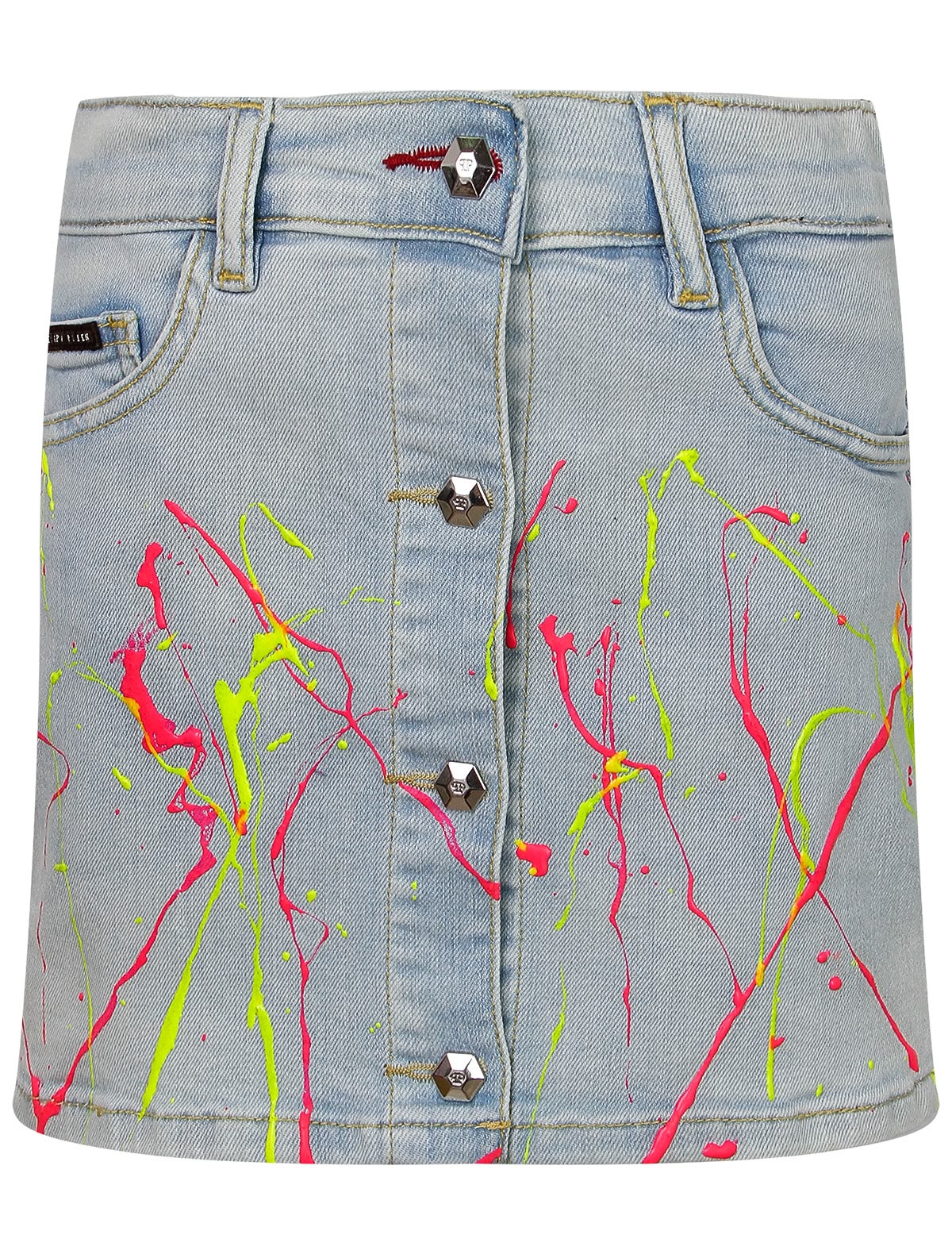 Юбка на пуговицах  с эффектом краски