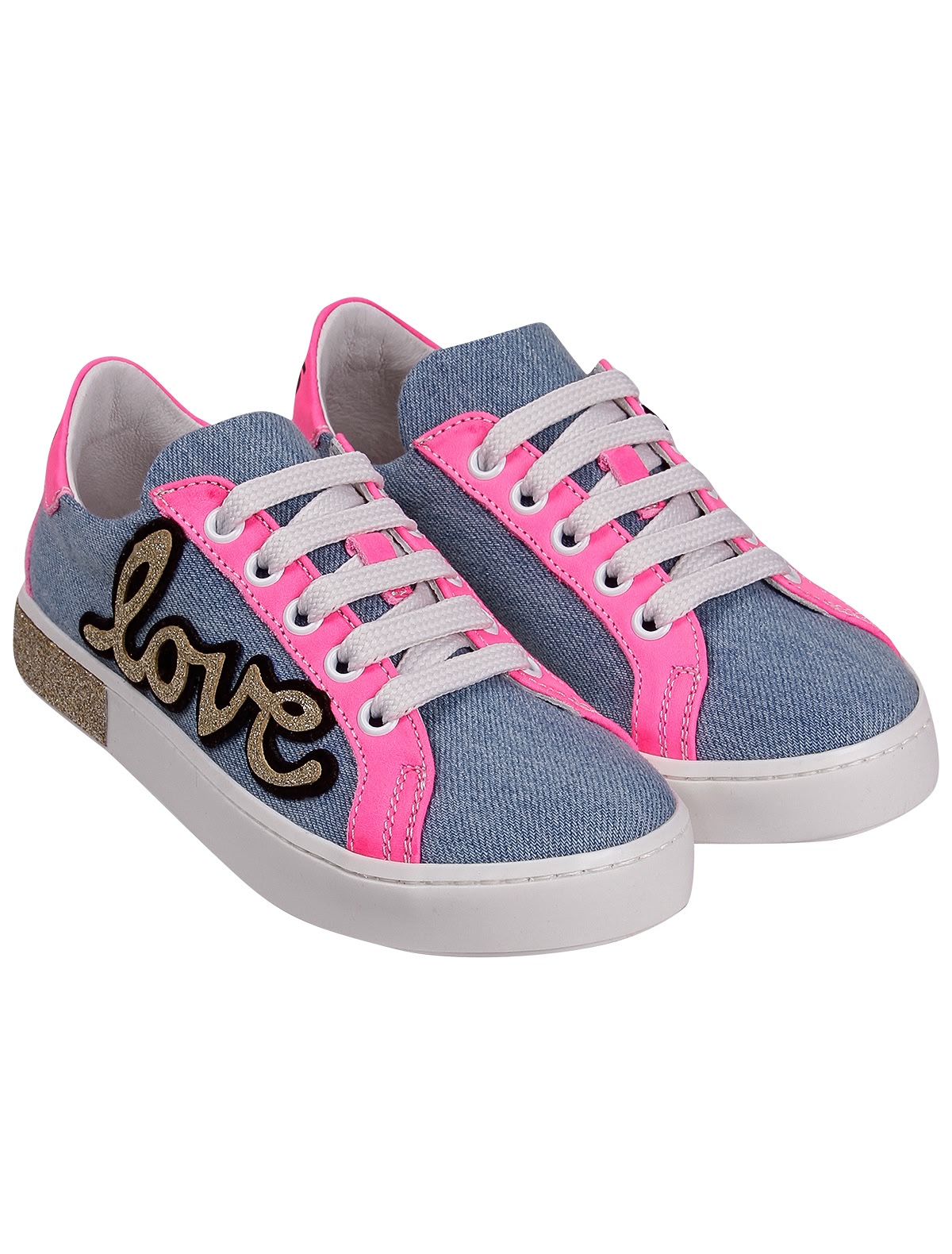 Разноцветные кеды из кожи и текстиля