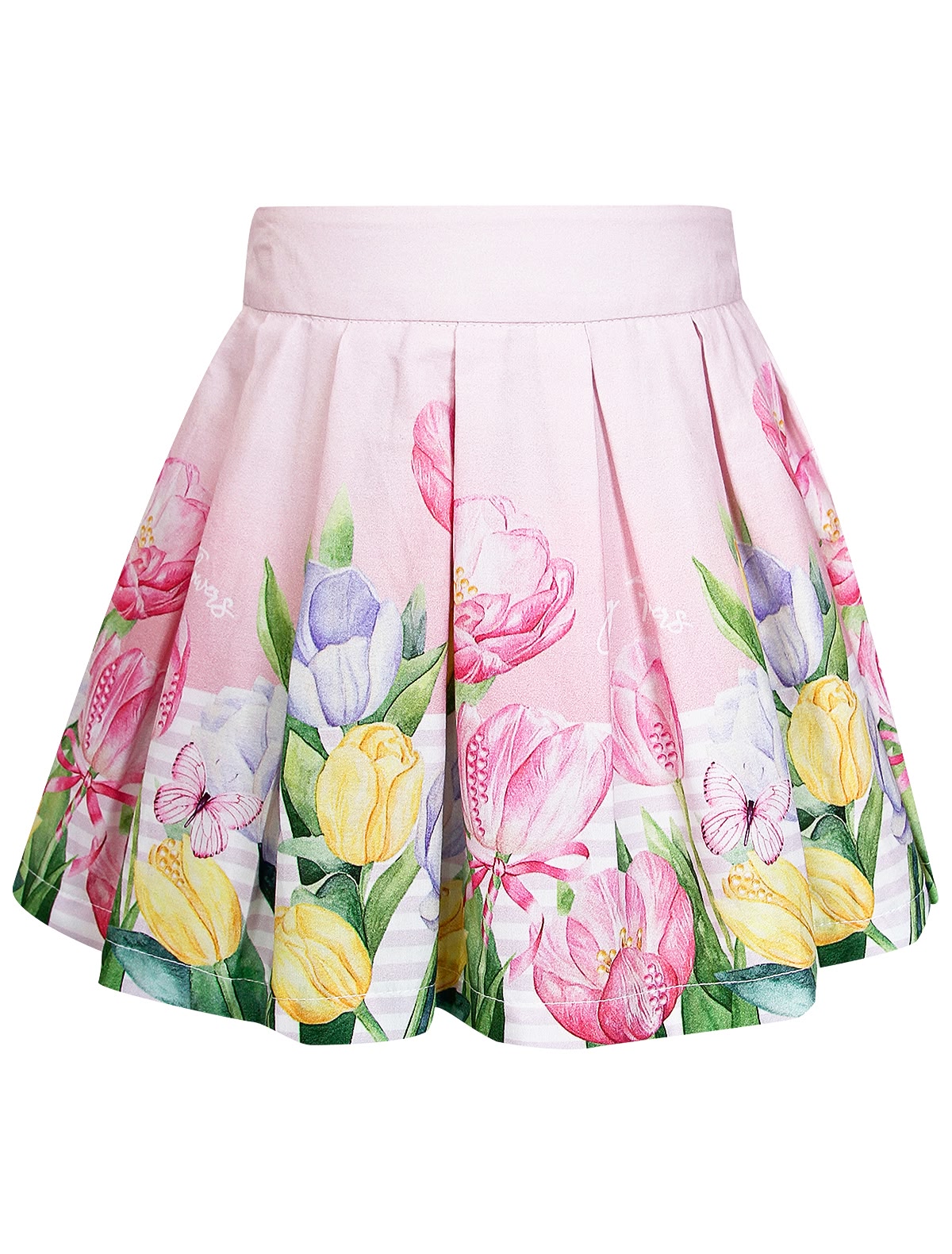 Розовая юбка с цветочным принтом