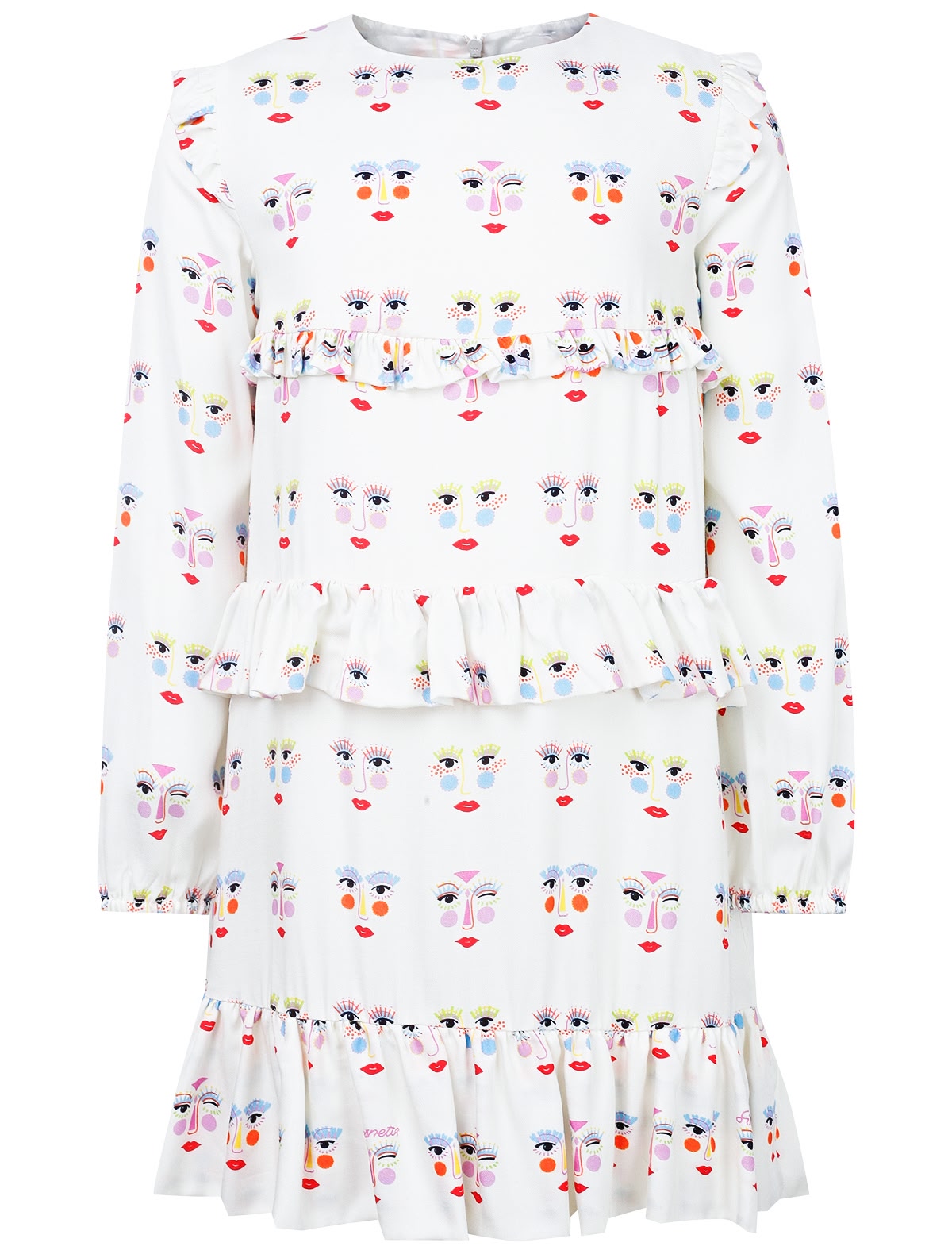 Белое платье с принтом