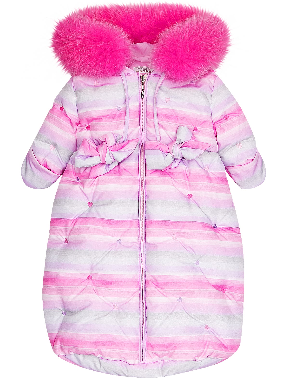 Пуховой конверт с меховой отделкой