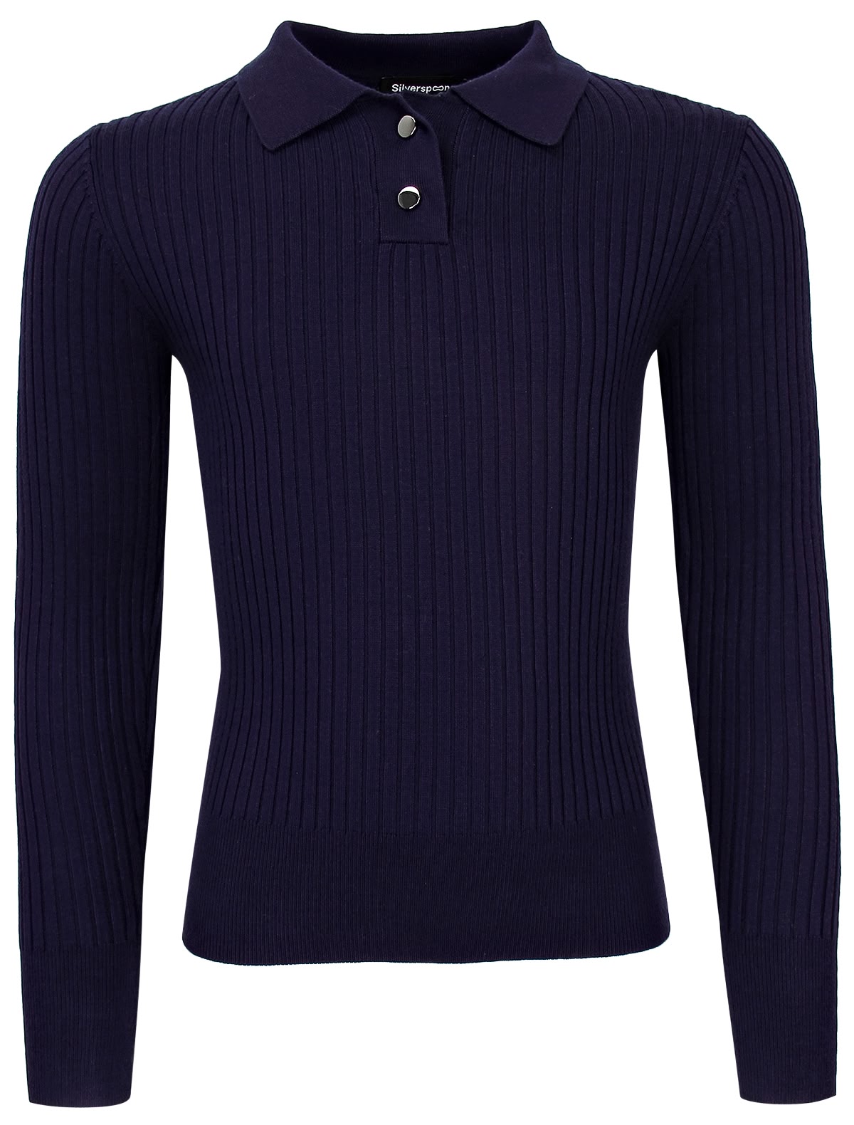 Синий джемпер с воротником поло