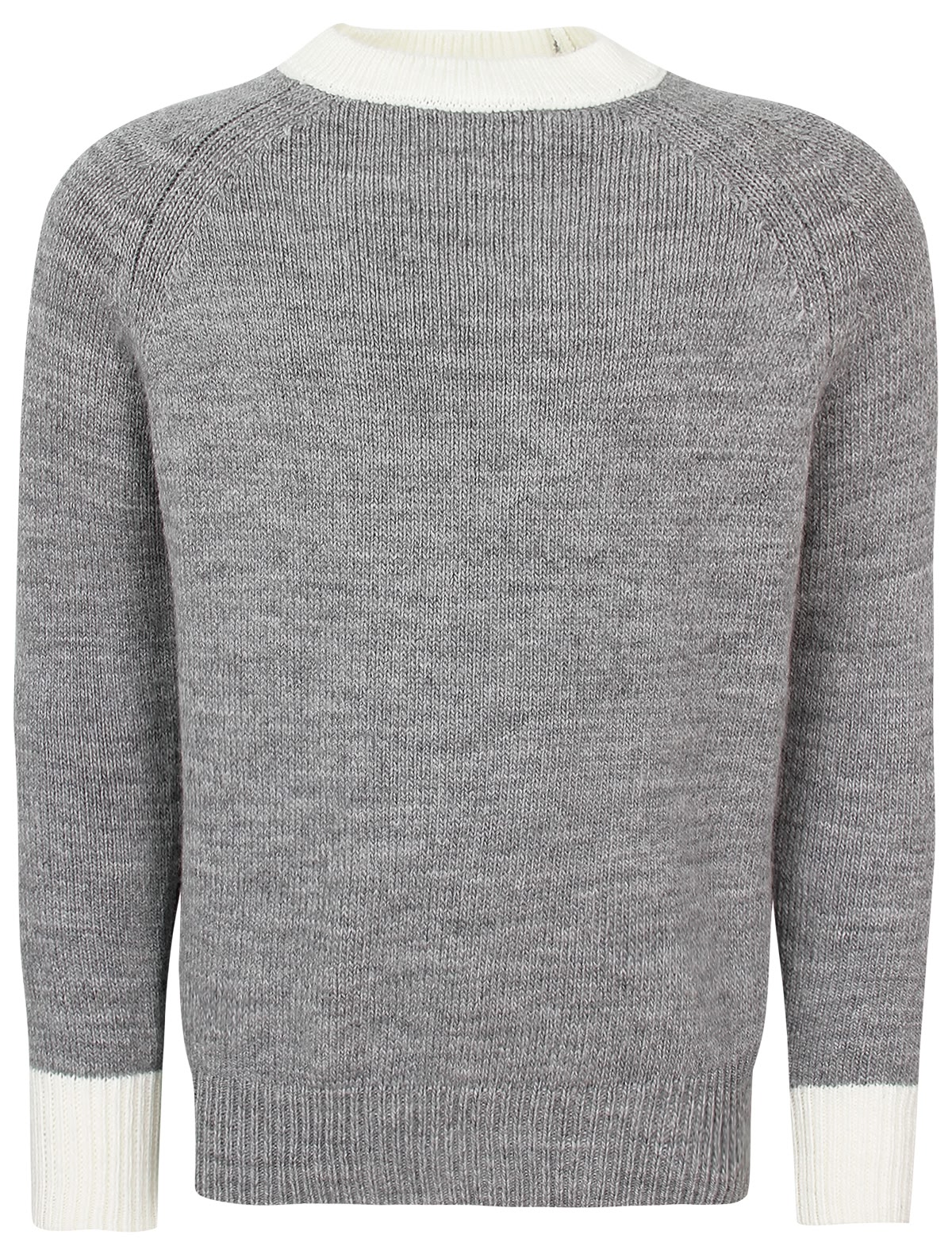 Серый джемпер с кремовым кантом