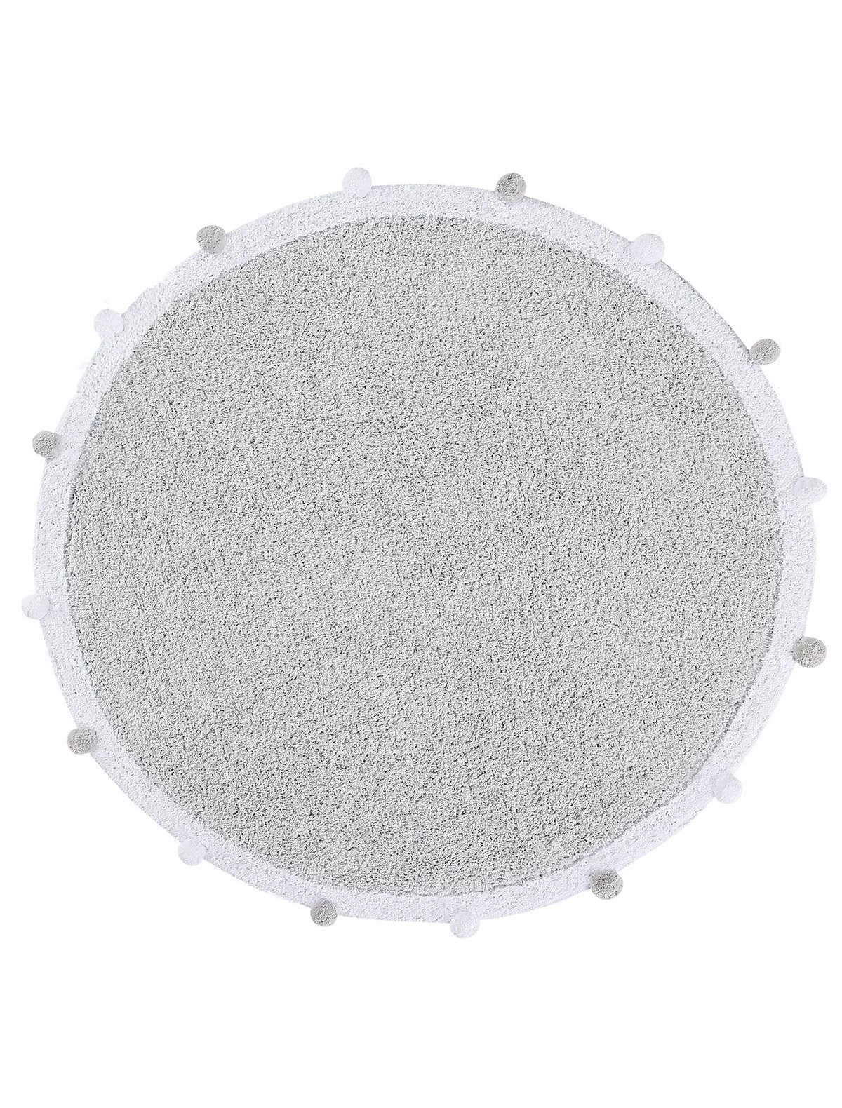 Ковер с помпонами  120 см серый