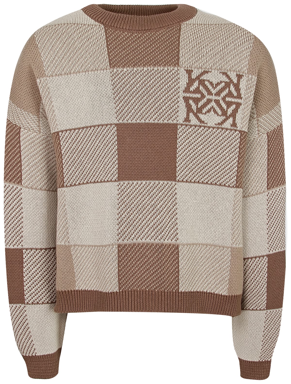 Клетчатый джемпер оттенка какао