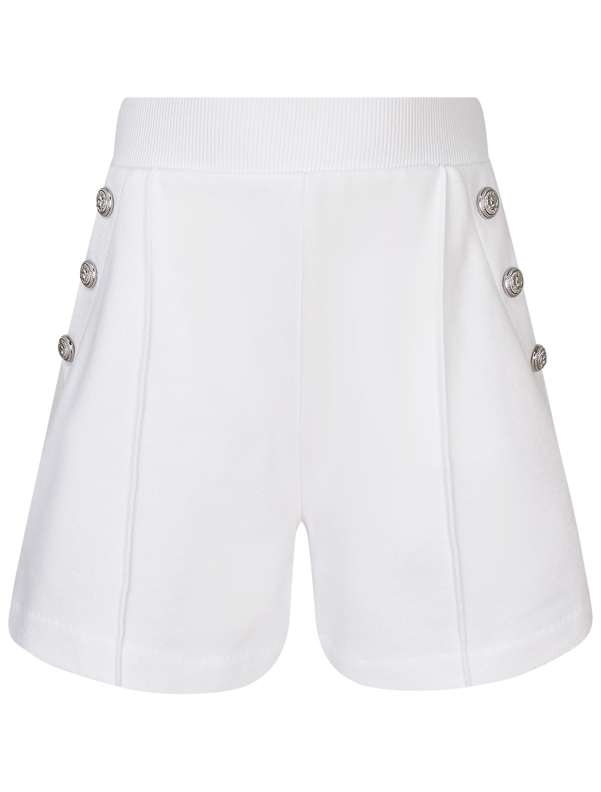 Белые шорты с декоративными пуговицами