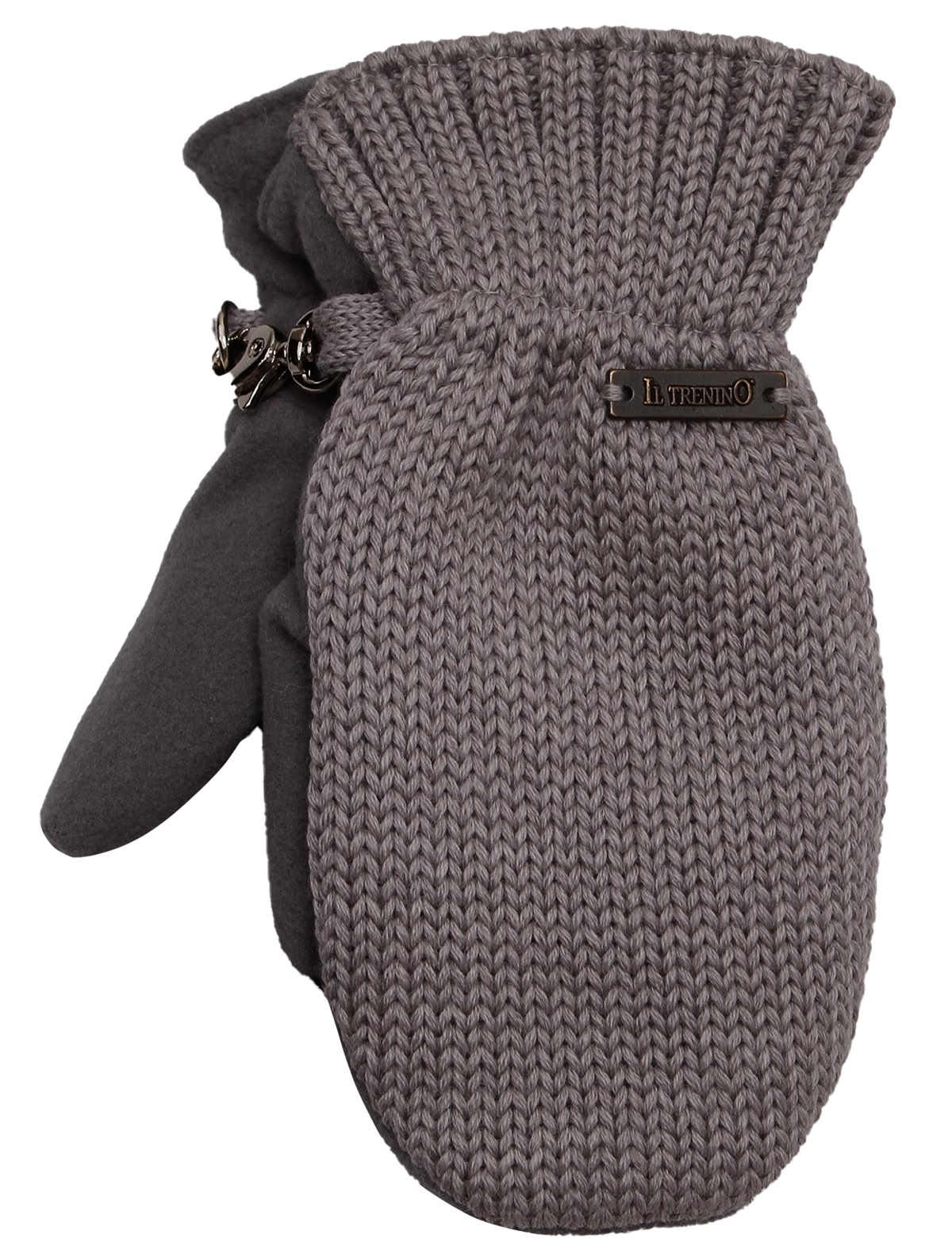 Серые варежки из шерсти